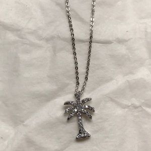 Sterling silver palm tree pendant necklace
